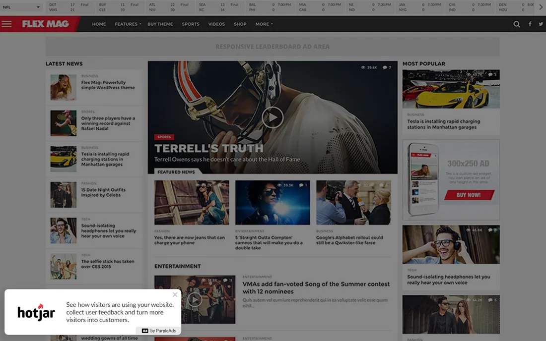 An in-page push ad shown on a publisher website