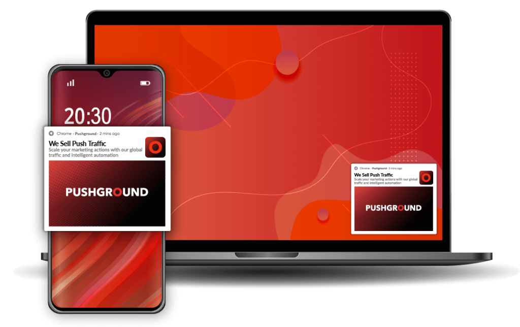 Push ads are like pop-up notifications on both desktop and mobile